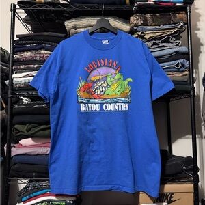 Hanes Blue Louisiana Bayou Country Tee